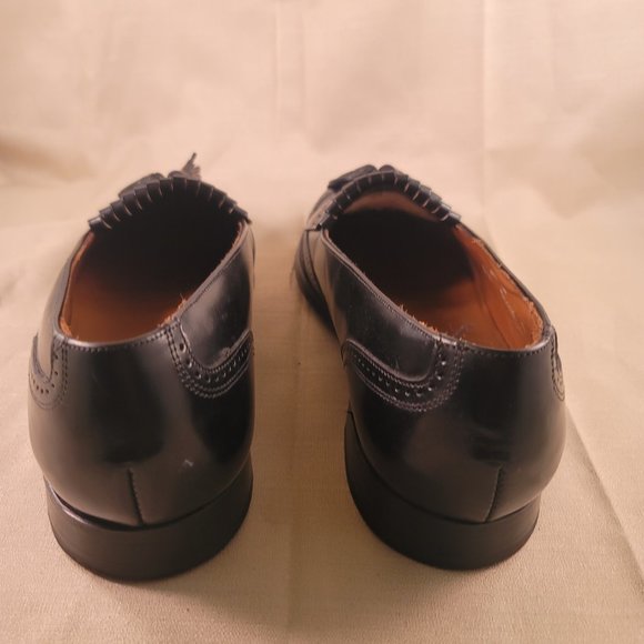 Bostonian Black Leather Tassel Kilt Wingtip slip  loafers Size 10 No.26271 - Picture 3 of 6